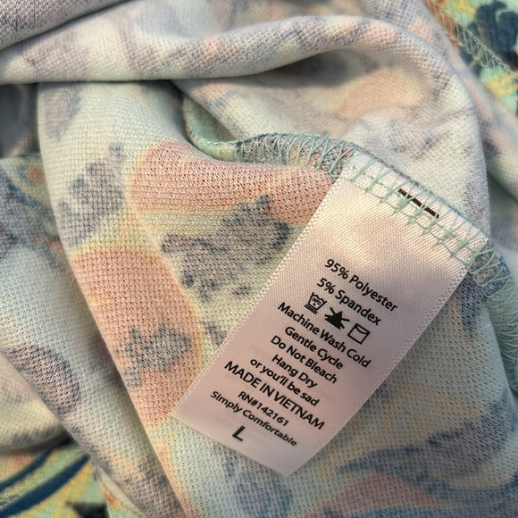 LuLaRoe Amelia NWT women’s teal floral pleated knee length dress size large - Picture 11 of 12